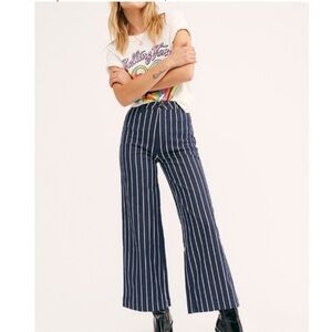 NWOT ROLLA'S High Rise all Mate pant Jeans stripe Wide Leg Size 28